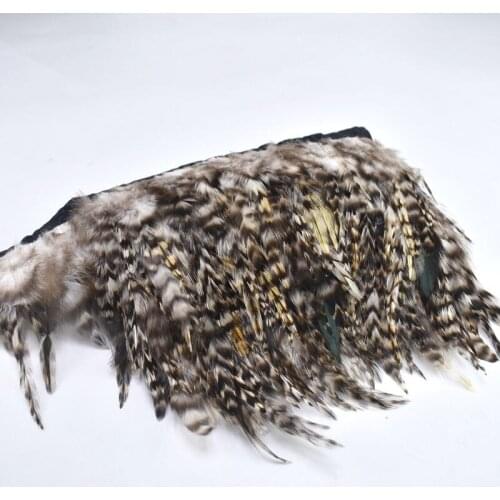 Wholesale Natural rooster feather saddles trim Fringe 8-13cm DIY Feathers ribbons sewing Clothing dress Party plumas decoration