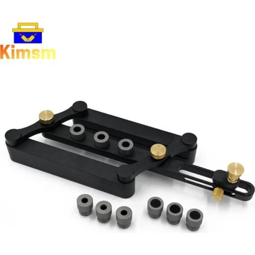6/8/10mm Aluminum Alloy Adjustable Puncher 18-60mm Self-centering Woodworking Straight Hole Doweling Jig DIY Woodworking Tools