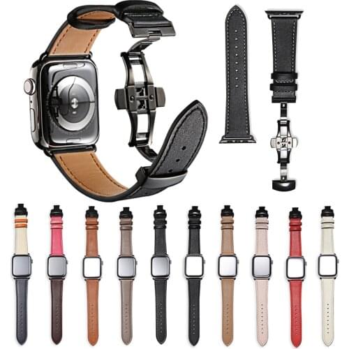Leather Band for Apple Watch Series 4 3 2 1 42mm 44mm iWatch 4 3 2 1 Genuine Leather Strap 44mm 38mm Bracelet