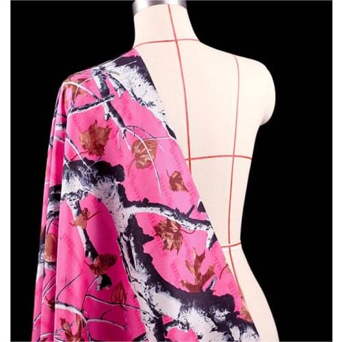 Maple leaves printed Silk dupion fabric