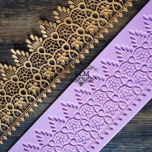 KLM-C0044 New cake lace silicone mold Floral lace pad DIY baking tool