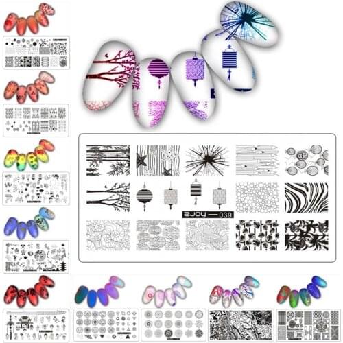 Nail Stamping Template 1 Pcs Rectangle 6.5*12.5cm Nail Art Stamping Plate landscape painting Pattern Plate Decoration