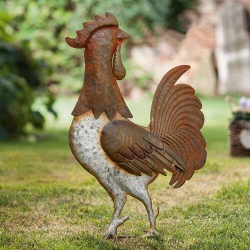 Vintage Retro Ground Plug Durable Rooster Courtyard Big Decoration