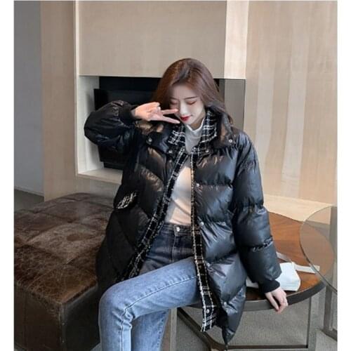 Woman Jacket Parkas Coat Womens Cotton-Padded Coat Winter Dongdaemun Long Coat Veste Femme