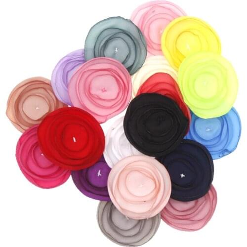 20pcs/lot 4.2cm Kids Disc DIY jewelry Flowers baby girls Wedding Decoration Hair Flower Photography Prop Accessories