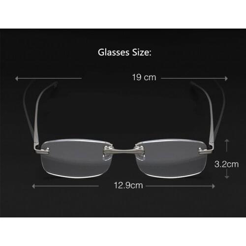 2017 AL-MG Alloy Rimless Reading Glasses Ultra light UV400 Anti-fatigue Lenses +2 +2.5 +2.75 +3 +3.25