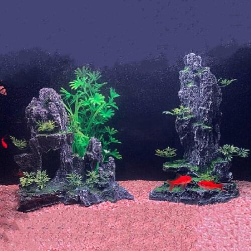 Aquarium Rockery Decoration Fish Tank Artificial Resin Rockery Stone Landscape Antique Castle Decor Ornament Aquarium Accessory