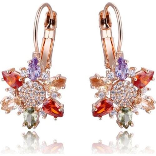 Bettyue Shiny Design Six Pointed Star With Colorful Cubic Zircon Exquisite Earring In Fahsion Party For Women Dazzling Jewellry