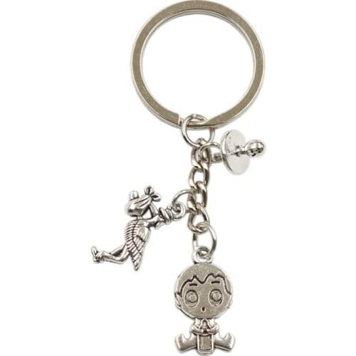 Dropshipping Baby Girl Boy Love Hope Pacifier Cloth Keychain Fashion Key Ring DIY Metal Holder Chain Jewelry For Gift