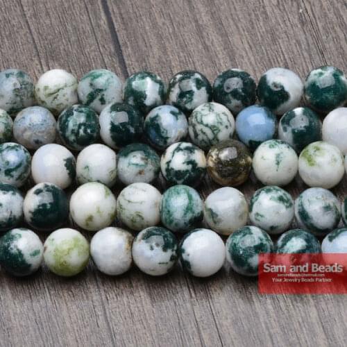 Free Shipping Natural Stone Tree Agata Beads 15" Strand 6 8 10mm Pick Size For Jewelry Making TAB01