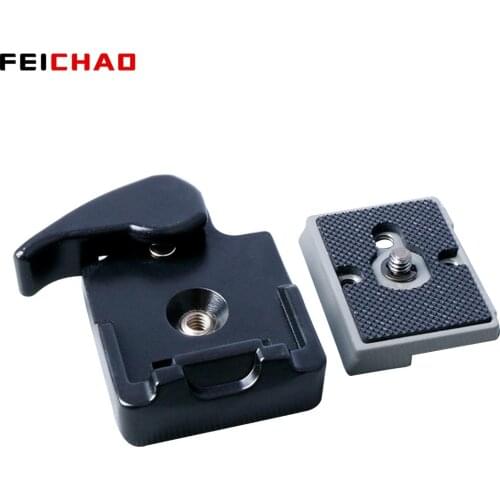 Quick Release Clamp Adapter for Camera Tripod with 200PL-14 Stabilizer Plate Mount for Manfrotto DSLR 496RC 498RC2 Monopod Head