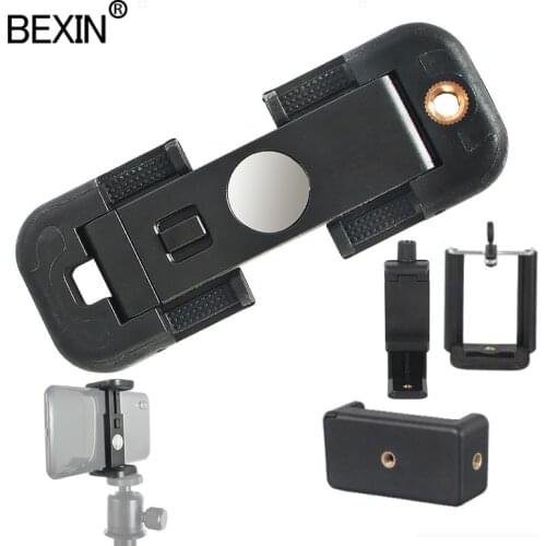 360 Degree Rotate Tripod Mount Holder Cell Phone Stand Bracket mobile phone Clip Mount Bracket Adapter for tripod selfie stick