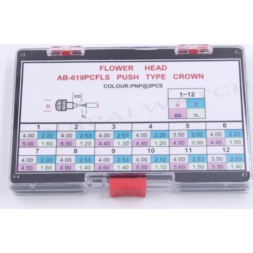 Watch Parts Flower Head 619PCFLS Pusher Type Pocket Watch Crown Refills Silver Color