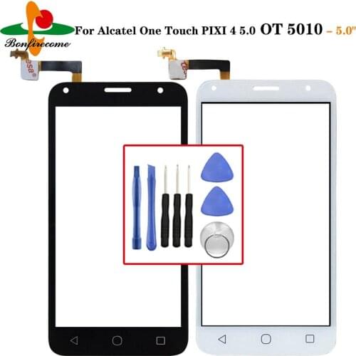 For Alcatel One Touch PIXI 4 5.0 OT 5010 5010D 5010E 5010G OT-5010 OT5010 Touch Screen Digitizer Sensor Outer Glass Lens Panel
