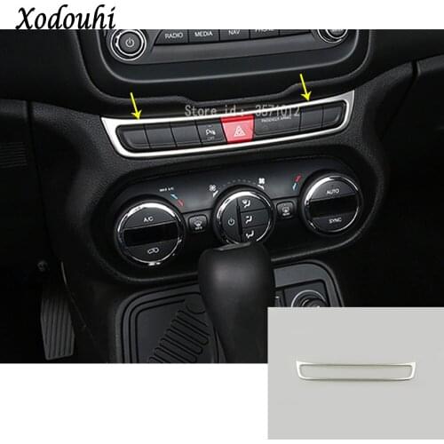 For Jeep Renegade 2016 2017 2018 2019 2020 Car Stainless Steel Parking Warning Light Outlet Conditioning Vent Air Trim Frame