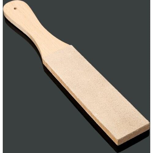 1Pc Leather Strop Strap Sharpening Craft Tool Leather Cutting Tools Carving Knife Wood Handle Double Sided Sharpener 28cm*4.2cm