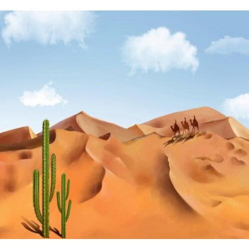 Desert Cactus Camel Photography Backdrops Photo Props Studio Background 5x7ft