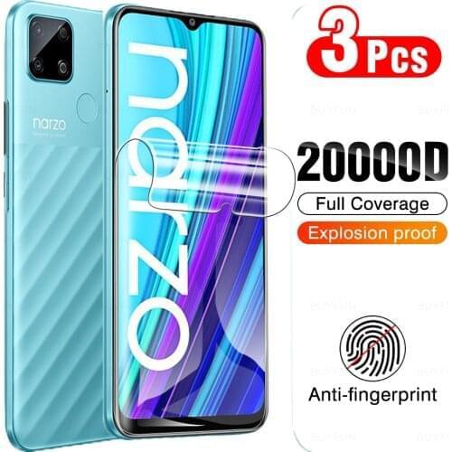 3Pcs Hydrogel Protector Film Not Glass For Oppo Realme Realmi Narzo 30A C25 Relme A C 30 25 Phone Protective Screen Cover Film
