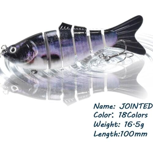 GOBYGO 1PCS 10CM Fishing Lure Minnow Single Hook Plastic Hard Bait Wobblers 6 Segment Multi Jointed Artificial Fishing Tackle