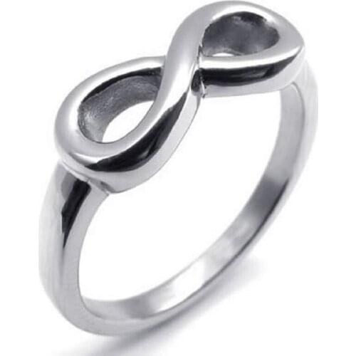 LOVE INFINITY KNOT Ring SOLID Polished Stainless Steel Ring Silver color
