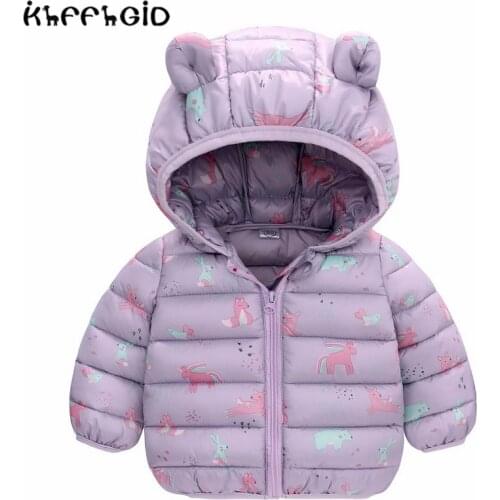 New baby clothes cute cartoon foreign style thickened warm down jacket cartoon dinosaur toddler boy jacket 0-5 years old