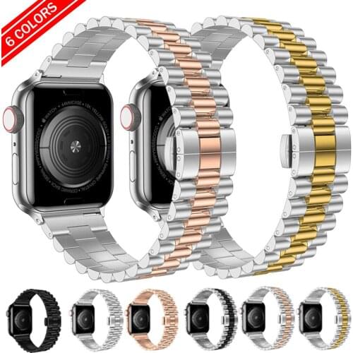 Stainless Steel Metal Strap for Apple Watch Band 6 5 4 SE 44mm 40mm Bracelet Wristband for iwatch Bands 3 38mm 42mm Accessories