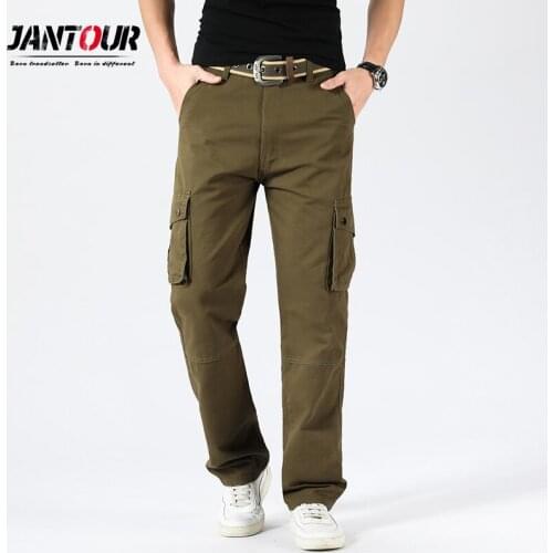 Jantour Brand Men Military Cargo Pants Multi-pockets Baggy Men Pants Casual Trousers Overalls Camouflage Pants Man Cotton