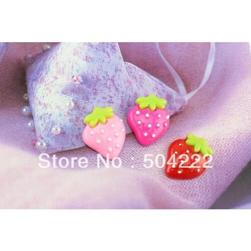 Set of 50pcs big mixed shiny glitter puff Strawberry cabochon cell phone decor,hair accessory,embellishment, DIY project supply
