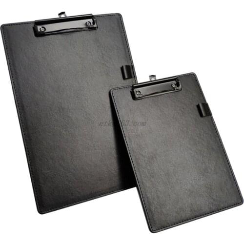 PU Leather A4 A5 File Paper Clip Board Writting Pad Folder Document Holder with Pen Clip Office School Stationery