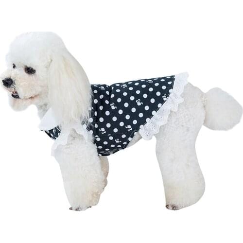 Puppy Dress Cute Doll Collar Cat Princess Dress Teddy Schnauzer Pet Dress Black Polka Dot Dog Dresses Dog Supplies