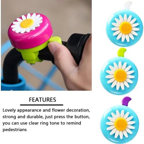 Multi-Color Kids Funny Bicycle Bell Daisy Flower Horns Bike Children Cycling Ring Alarm For Handlebars Alloy Plastics Iron New