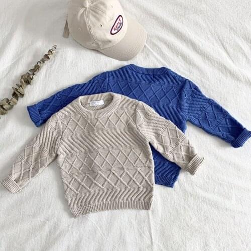 Autumn Winter Baby Kids Boys Pullover Sweaters Childrens Clothes New Baby Kids Boys Long Sleeve Knit Pure Color Sweater