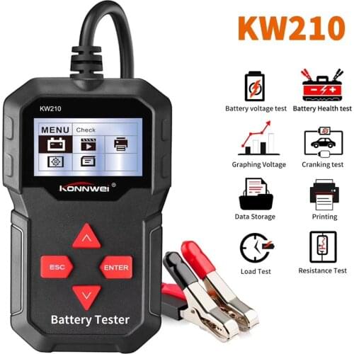 TFT LCD Screen Colorful Display Car Battery Tester Analyzer for 12V Vehicle Heavy Duty Trucks Multifunction battery tester KW210