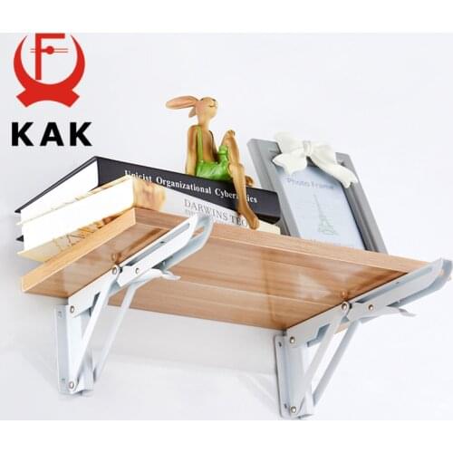 KAK 2PCS Triangle Bracket Heavy Folding Shelf Support 65KG Adjustable Wall Mounted Bench Table Shelf Bracket Furniture Hardware