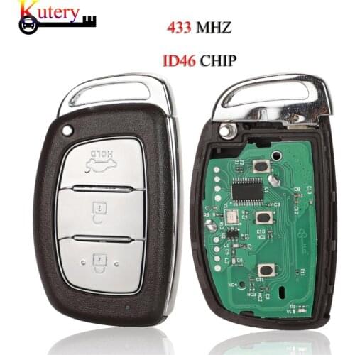 Kutery Remote Smart Car Key For Hyundai IX35 Verna Elantra Hitag2 ID46 PCF7952/PCF7953 Chip 3 Buttons 434MHZ FSK