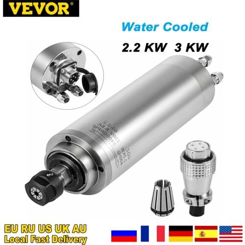 VEVOR 2.2KW 3KW Water Cooled Spindle Motor High Speed ER20 Collet Match with CNC Engraving Milling Machine & Frequency Converter