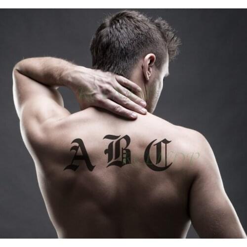 Waterproof Temporary Tattoo Sticker English Letter Alphabet A To Z Flash Tatoo Fake Tatto Hand Leg Body Small Art for Men Women
