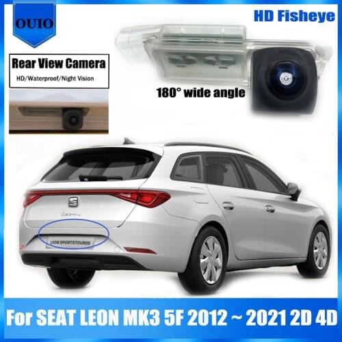 HD fisheye rear camera For SEAT LEON MK3 5F 2012 ~ 2021 2D 4D hatch coupe Backup Parking Reversing Camera / license plate camera