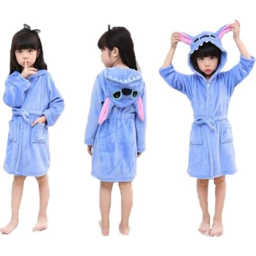 Boys Girl Winter Kigurumi Unicorn Licorne Animal Cartoon Bathrobe Children Pajamas Sleepwear Homewear Cosplay Bathrobes Towels