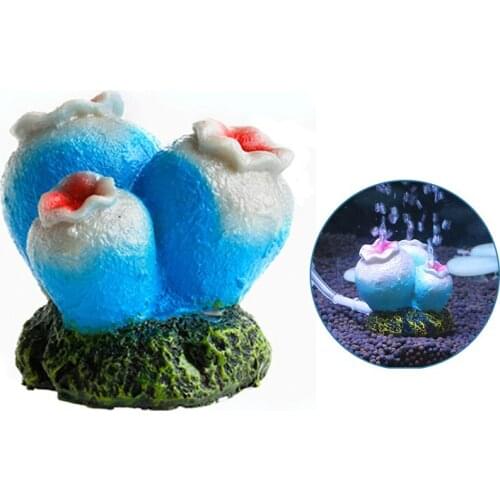 2Pcs/Set Resin Coral Decoration Fish Tank Home Ornaments Accessories Oxygen Air Pump Stone Bubbles Ornament Reef Rock Lanscaping