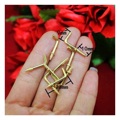 200PCS Yellow light at right angles to hook L Hooks, 7 Sheep eyes light hook Decorative accessories Small screw nails