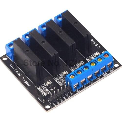 5V 12V 24V 3-24V 4 Channel Solid State Relay Module Low Level Trigger DC-AC/DC-DC 250V 2A Output with Resistive Fuse
