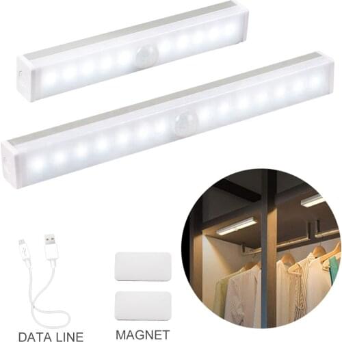 9-50cm Wireless LED Motion Sensor Light Cupboard Wardrobe Bedroom Lamp LED Under Cabinet Night Light For Closet Stairs Kitchen