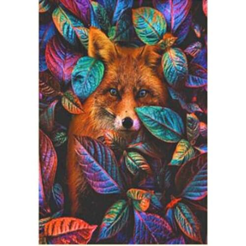 5D DIY Diamond Painting Animal Fox Leaf Diamond Embroidery Full Round/Square Mosaic Cross Stitch Kits Home Decor