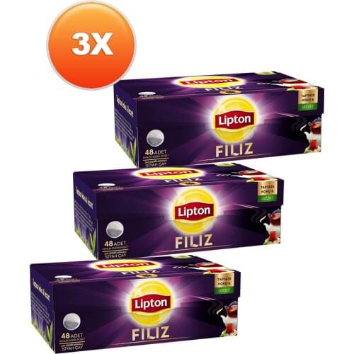 WONDERFUL Lipton Filiz Teapot Tea Bag 48 x 3.2 gr - Set of 3 - FREE SHIPPING