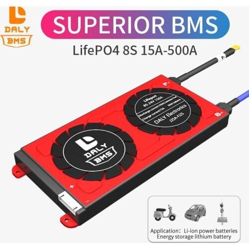Daly BMS 8S 24V lifepo4 3.2V250A 300A 400A 500A Used for LIthium Battery Pack Common Port With Balance Board