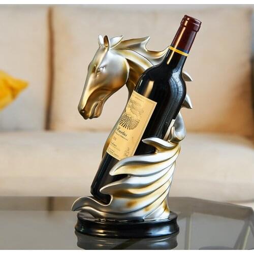 Home Decor Nordic Horse Sculpture Wine Bottle Racks Cabinet Decorative Display Stand Holder Wine Shelves Wine Bottles Organizers