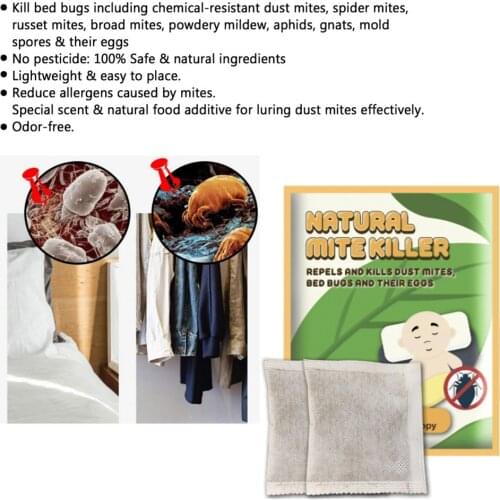 Household Mite Eliminator Bed Bug Killer Repels Mites for Bedding Couches Carpet 6Pcs/pack WH998