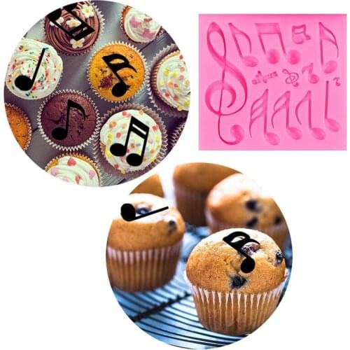 DIY Cake Silicone Mold Musical Note Fudge Mold 3D Fondant Lace Upholstered Candy Chocolate Baking Tool For Cake Decoration