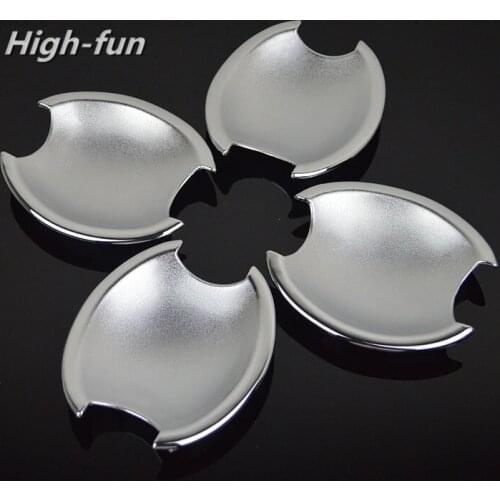 FUNDUOO Chrome Car Door Handle Cup Bowl Cover Trim Sticker For Nissan Versa / Tiida / Latio 2007 2008 2009 2010 2011 2012